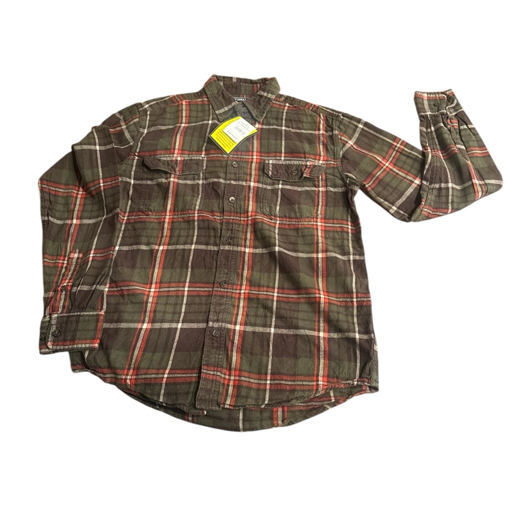 NWT‎ National Outfitters flannel shirt 100 percent cotton size small green plaid